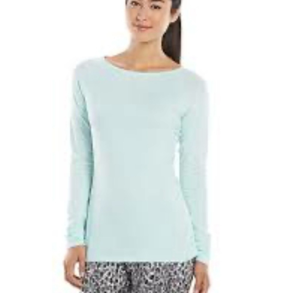Gaiam Mint Green Yoga Ruched sides. Long sleeve. Logo on back. Sz M NWT MSRP:$50